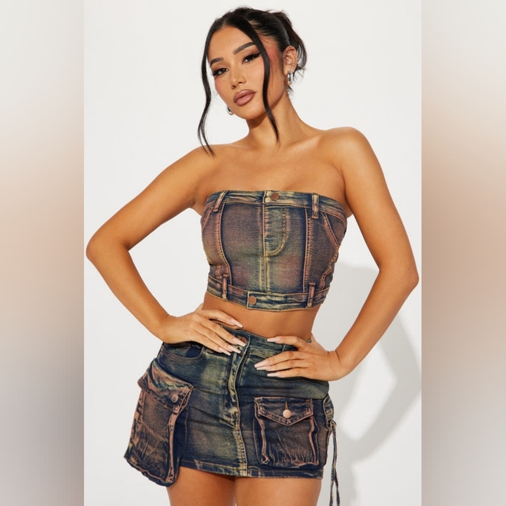 Fashion Nova Got Somewhere to Be Tube Top, Size S